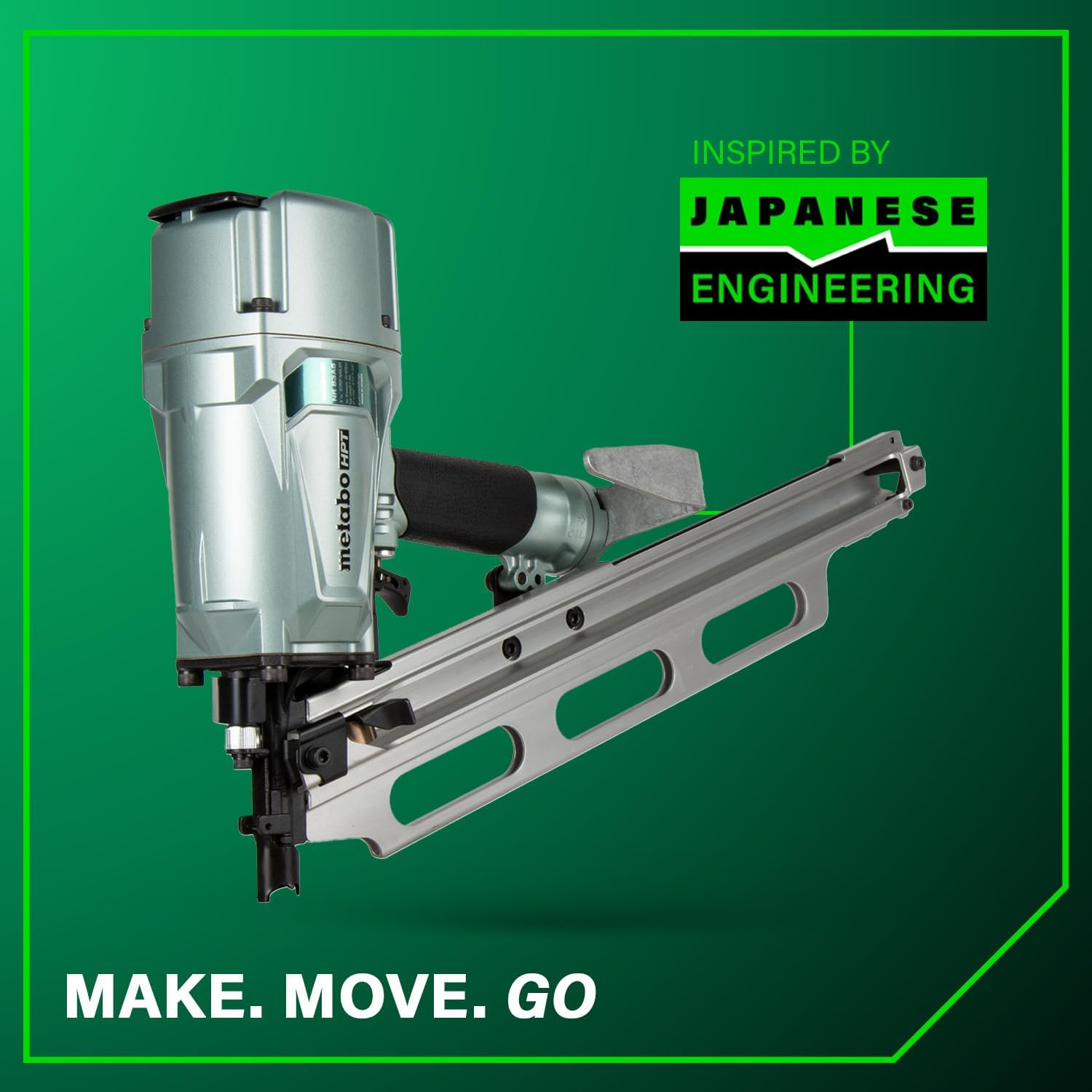 Metabo HPT Framing Nailer | High Grade Aluminum Magazine | Tool-less Depth Adjustment | Pneumatic | Framing Nails 2-Inch to 3-1/4-Inch | Rafter Hook | NR83A5(Y)
