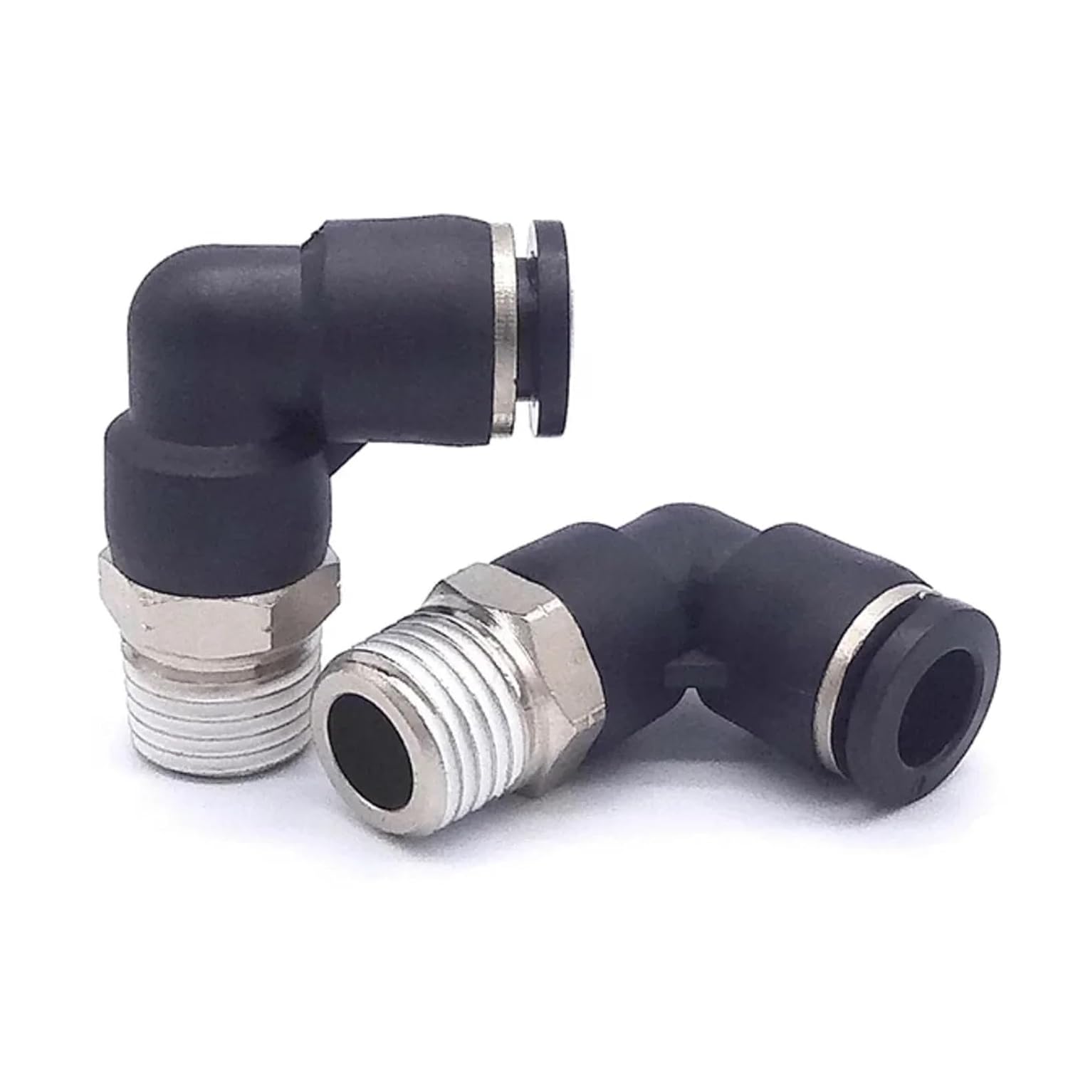 100 PCS 1/4' BSPT Male X 1/4' Tube OD Elbow Pneumatic Push to Air Fitting