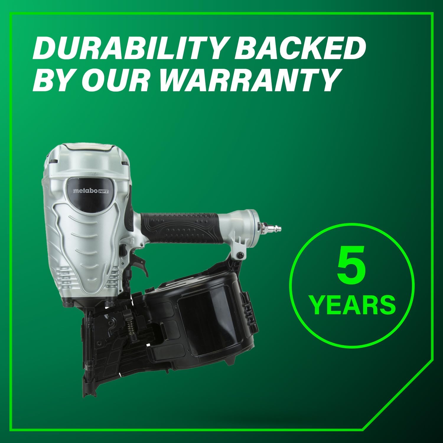 Metabo HPT Coil Framing Nailer, Pro-Preferred Pneumatic Power Nailers in Construction Tools, Versatile Framing Tool for Floor, Truss, and Roof Decking, 15° 1-3/4″ to 3-1/2″ Nails, NV90AG(S)