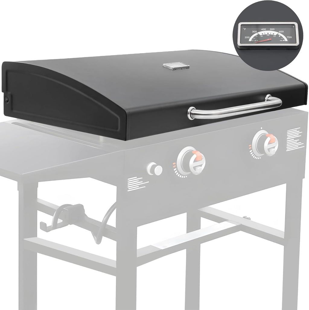 Griddle Lid for Blackstone 28in Griddle 1517 5857 Griddle Hood for Omnivore 1883 2147 2287 2206 2269 Powder Coated Steel with Stainless Steel Handle Flat Top Grill Cover for Blackstone 28in Griddle