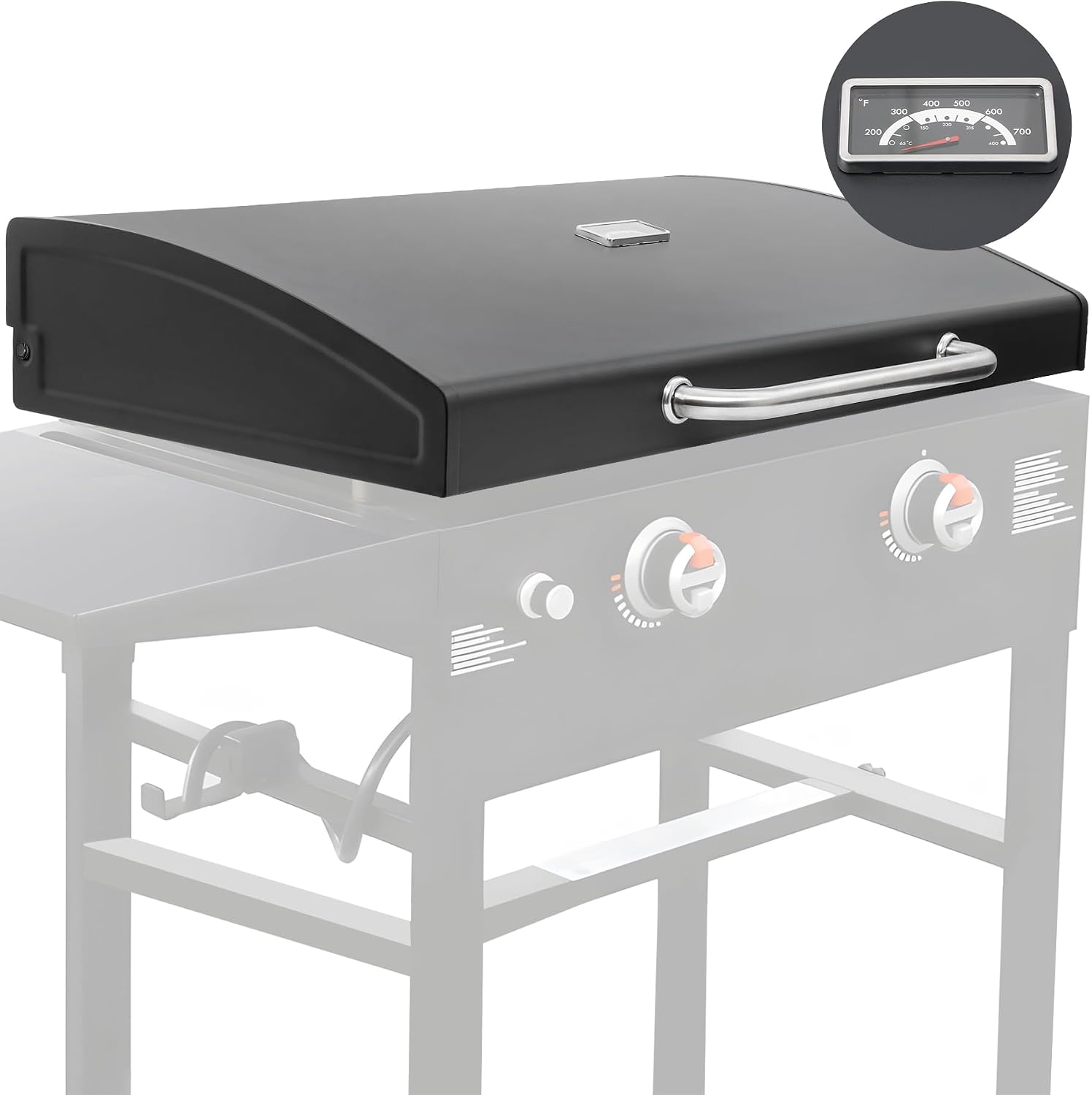 Griddle Lid for Blackstone 28in Griddle 1517 5857 Griddle Hood for Omnivore 1883 2147 2287 2206 2269 Powder Coated Steel with Stainless Steel Handle Flat Top Grill Cover for Blackstone 28in Griddle