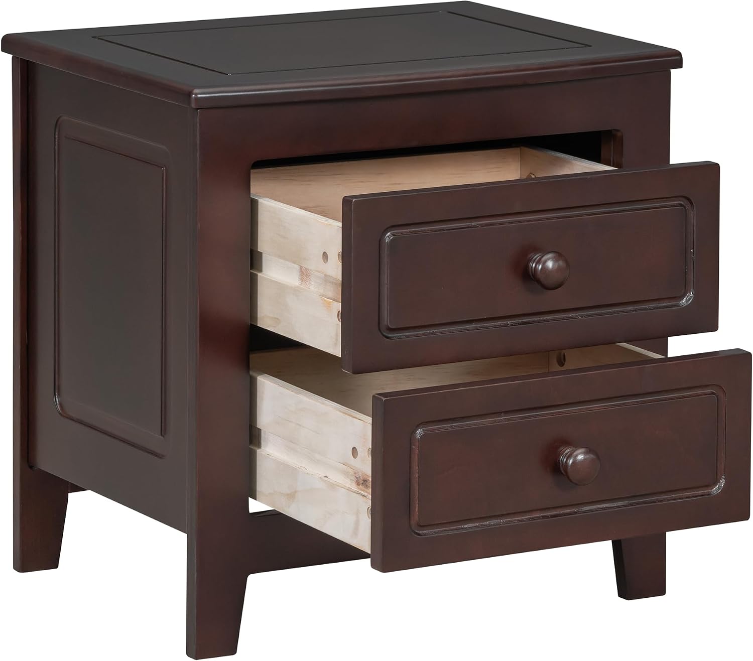Harper & Bright Designs 3 Pieces Bedroom Sets, Full Size Wood Platform Bed Frame with 2 Nightstands, Retro Design, Farmhouse Bedroom Furnture Set, Easy to Assemble (Walnut)