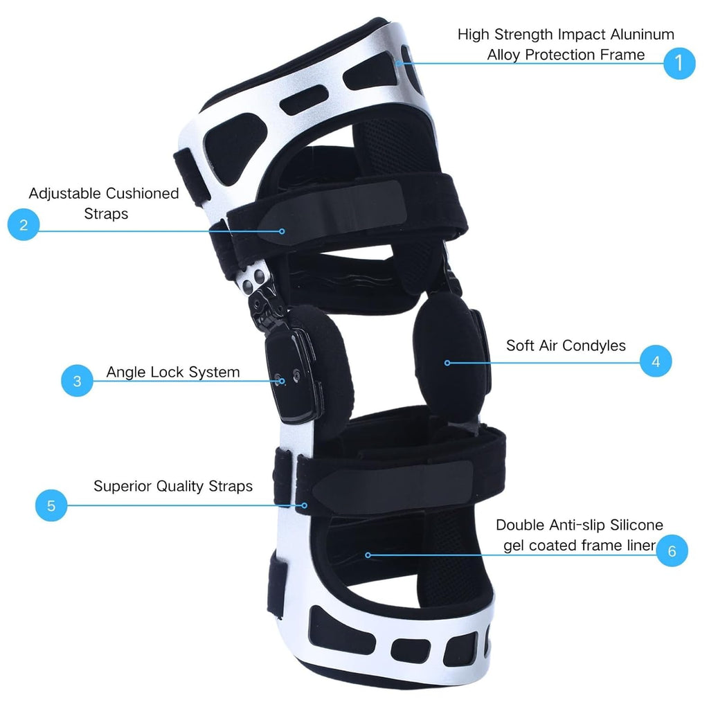 OA Unloader Knee Brace, Double Upright Unloader Knee Brace for ACL, PCL, Mild Osteoarthritis, Bone-on-Bone Pain and Meniscus Tear, Dual Unloading Support for Medial and Lateral Compartment (S-Right)