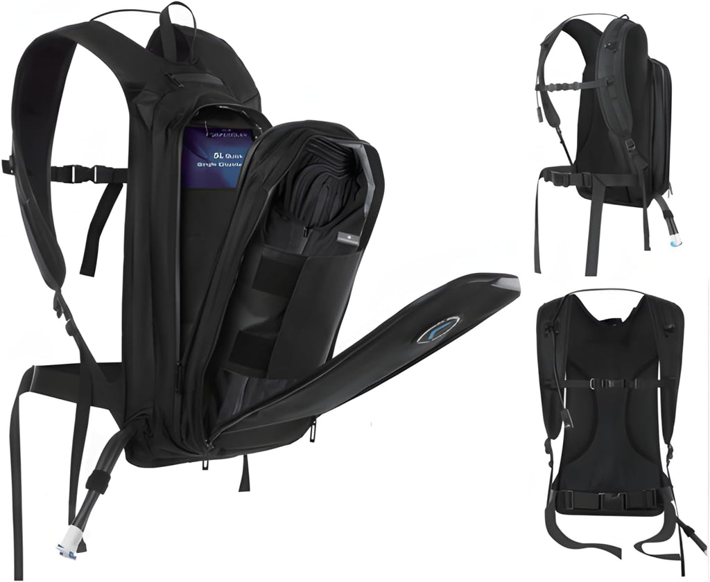 Motorcyclist Dual Backpack ICE Water Cooling System 5.0L Bladder and 7.4V Battery(Black)