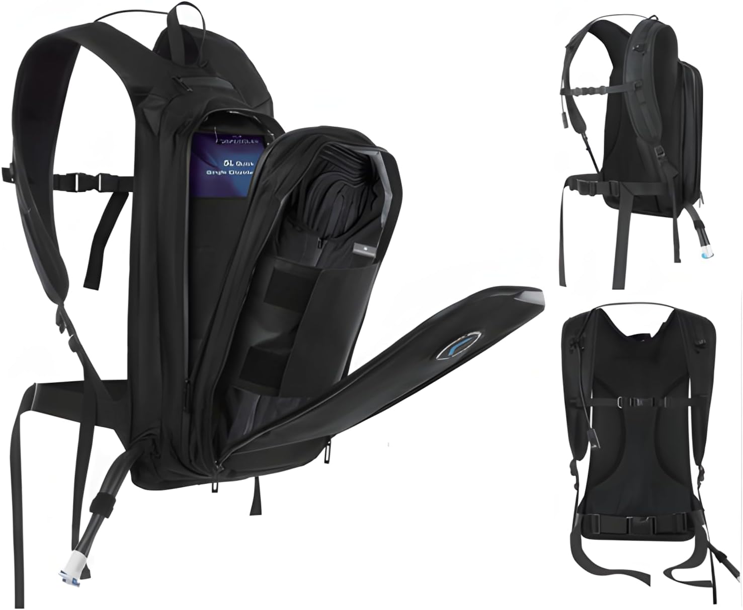 Motorcyclist Dual Backpack ICE Water Cooling System 5.0L Bladder and 7.4V Battery(Black)
