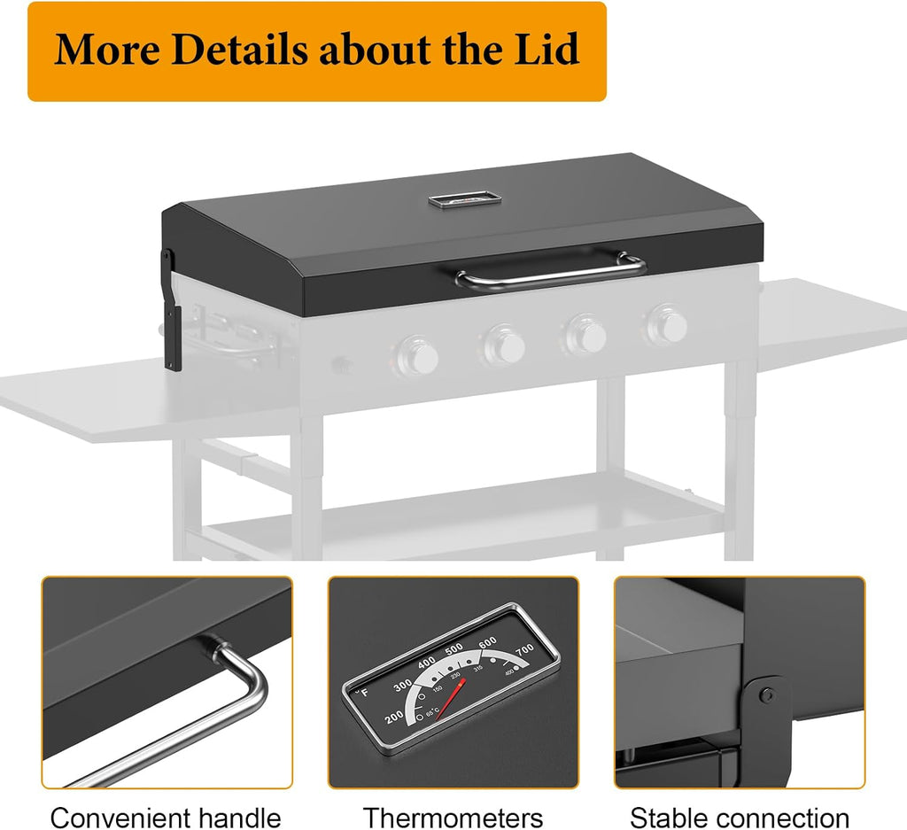 Hinged Lid for Blackstone 36 Inch Griddle Grill,Griddle Hard Cover Hood-BBQ Accessories for Blackstone 36' Griddle 1554 1818 1825 1836 1863