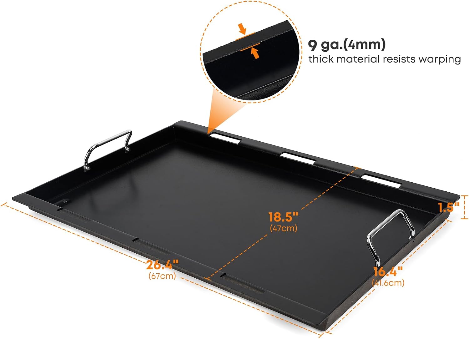 Stanbroil Full Size Griddle Insert for Weber Genesis II & LX 300 Series Gas Grills, Ceramic Coated Flat Top Griddle for Weber Genesis 310 315 335 340 345 & 325s - Black