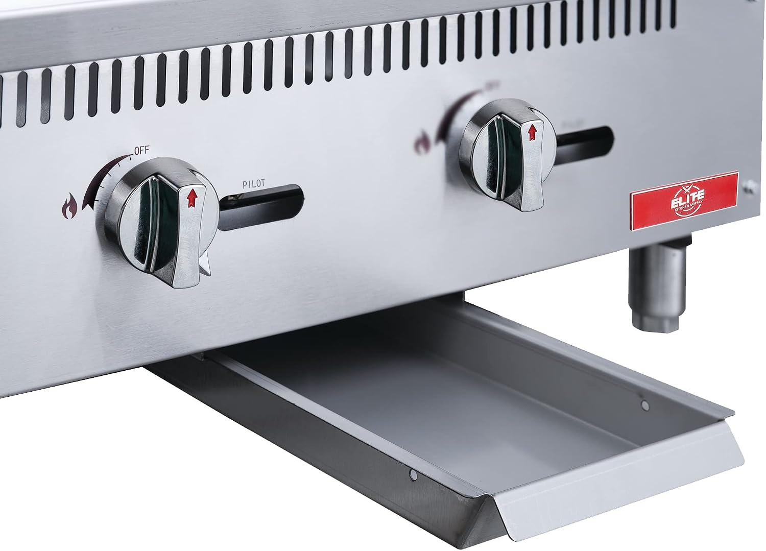 Commercial Countertop Griddle, ETL 24' Flat Top Grill Natural Gas (NG) / Propane, 2 Burners - 60000BTU