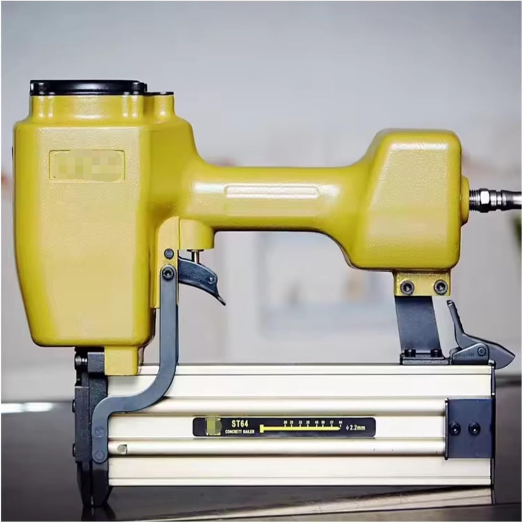Pneumatic Nailer, ST64 Concrete T Nailer Tool Furniture Heavy Pneumatic Air Finish ST Steel Nail Gun Decorative Trims Concrete T Nailers,for Carpentry(ST64A)