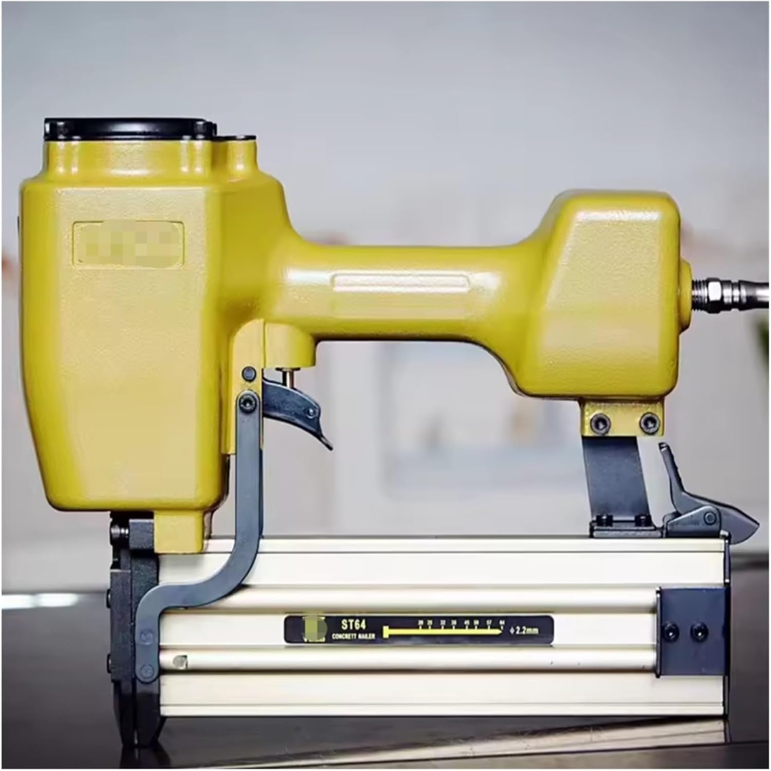 Pneumatic Nailer, ST64 Concrete T Nailer Tool Furniture Heavy Pneumatic Air Finish ST Steel Nail Gun Decorative Trims Concrete T Nailers,for Carpentry(ST64A)