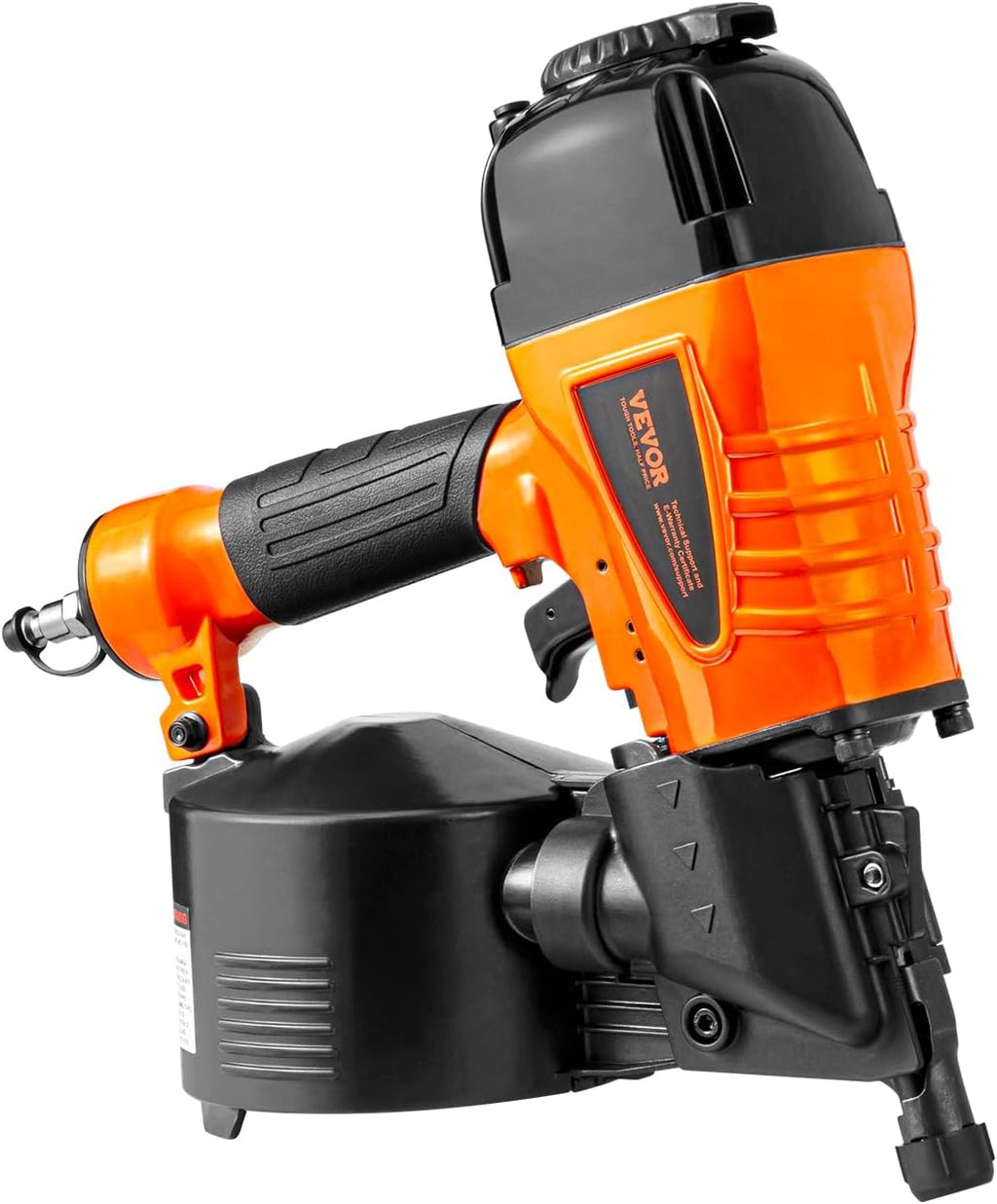 VEVOR Coil Siding Nailer CN65, 1-1/4' to 2-1/2' 15 Degree Pneumatic Siding Nail Gun with Tool-Less Depth Adjustment, 70-120PSI Air Coil Nailer for Siding, Pallet Sheathing, Wooding, Fencing, Decking