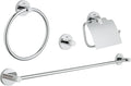 GROHE 40776001 Essentials Master Bathroom Accessories Set 4-in-1, Starlight Chrome