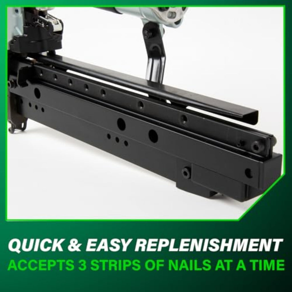 Metabo HPT Pro Finish Nailer, Pro-Preferred Pneumatic Power Nailers for Finish Applications, High Grade Aluminium Magazine, 16 Gauge, 1-1/2' to 2-1/2' Straight Nails, NT65A5