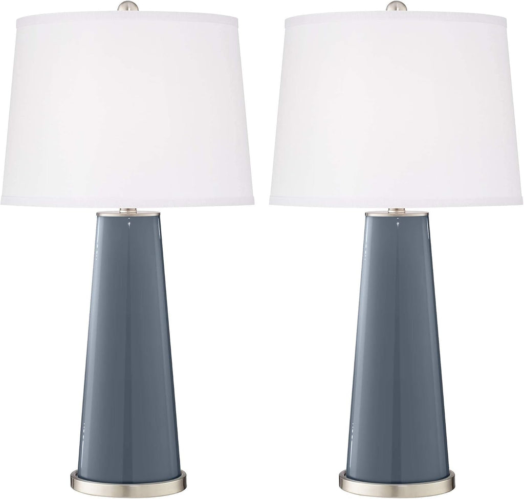 Color + Plus Leo 29 1/2' Granite Peak Blue Table Lamps Set of 2