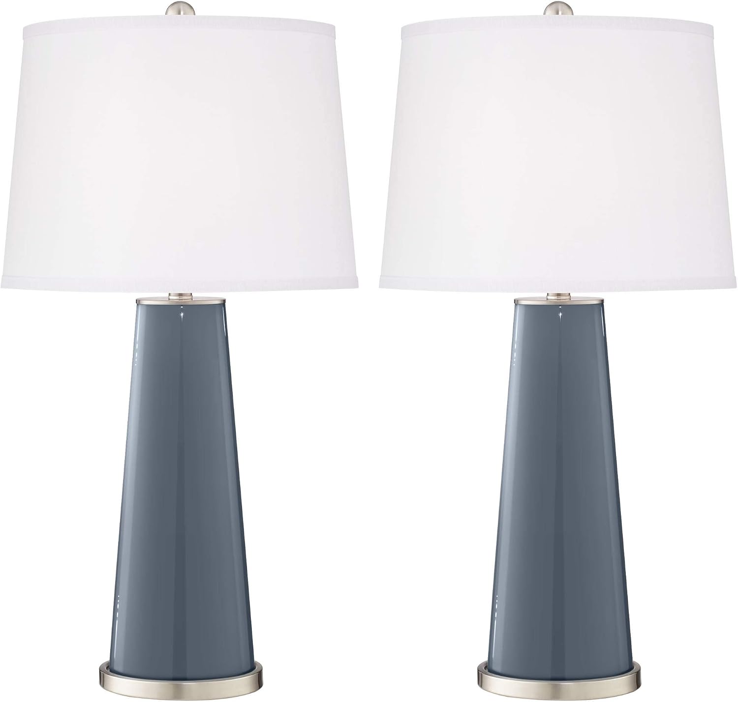 Color + Plus Leo 29 1/2' Granite Peak Blue Table Lamps Set of 2