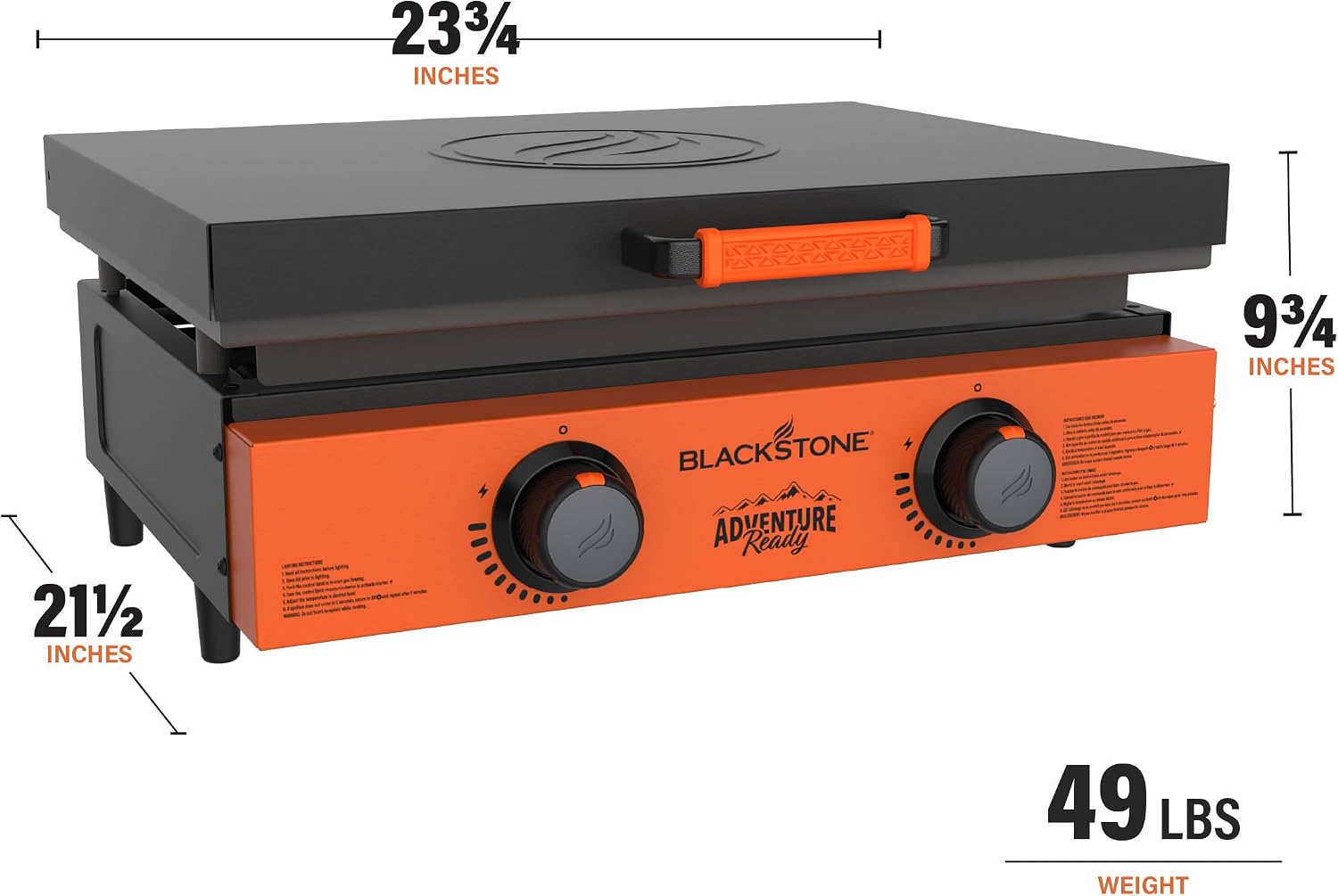 Blackstone 2306 Adventure Ready 22' Griddle with Orange Front Panel