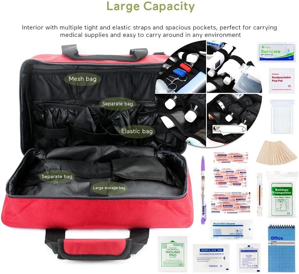 First Aid Kit First Aid Bag Cars Bag First Aid Emergency Survival Kit for Camping Travel Bag First Aid Box (Colour: Blue)