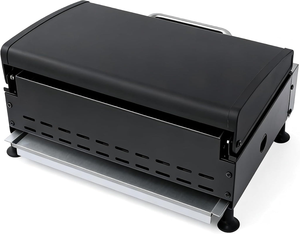 Portable Flat Top Grill, 3 Burner Gas Grill with Cast Iron Grids, 26 IN Tabletop Propane Griddle, 28650BTU High Power & Ceramic Coated Pan, Camping Barbecue and Tailgating Griddle (26 IN)