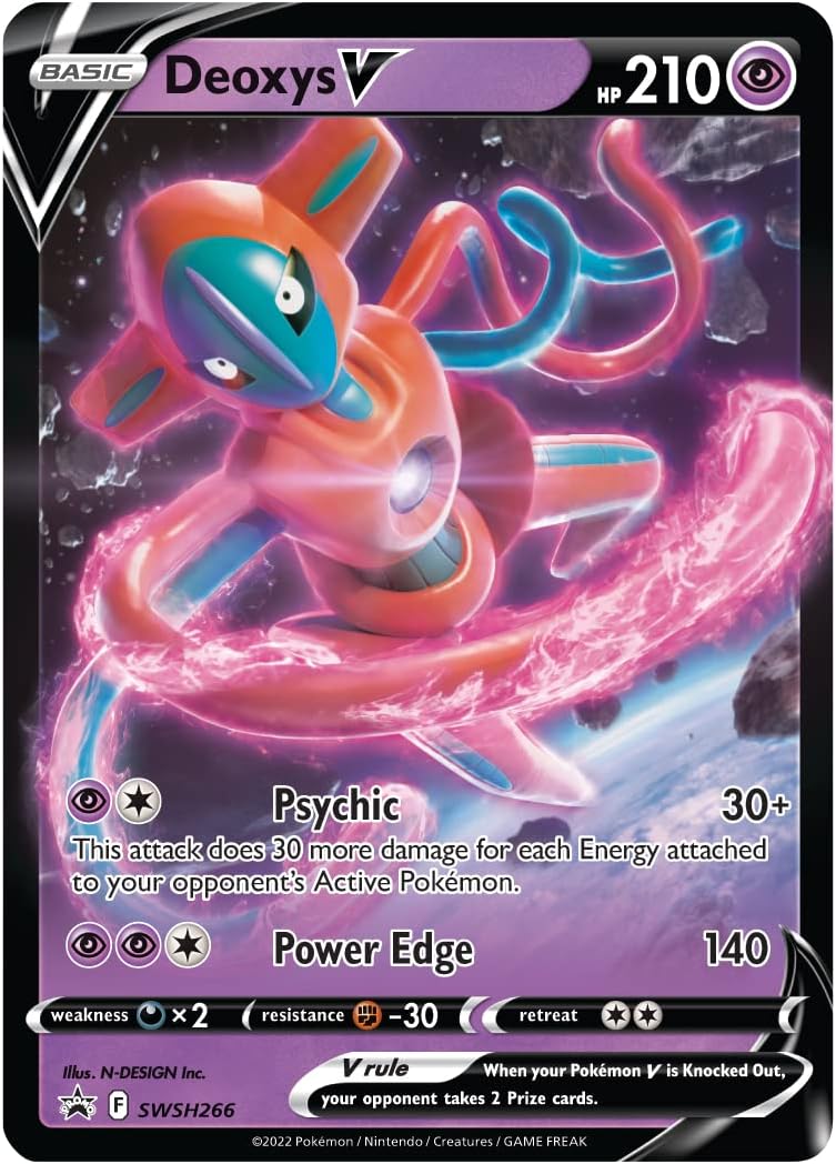 Pokémon TCG: Deoxys VMAX & VSTAR Battle Box (3 Foil Promo Cards, 1 Oversize Foil Card & 4 Booster Packs)