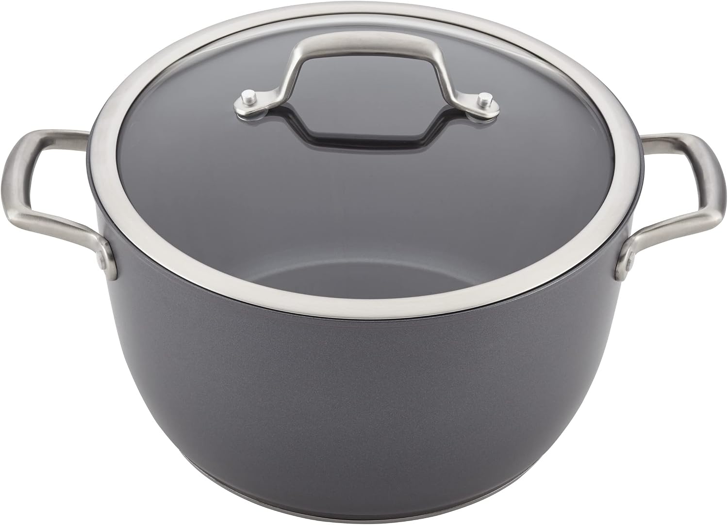 Anolon Accolade Forged Hard Anodized Nonstick Pots & Pans - Induction Cookware Set - 12 Piece - Moonstone Gray