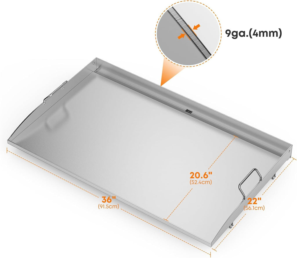 Stanbroil 36 Inch Flat Top Griddle, Stainless Steel Griddle Replacement Top for Blackstone 36' 4 Burner Gas Grill Cooking Station, Griddle Top Replacement with Rear Grease System