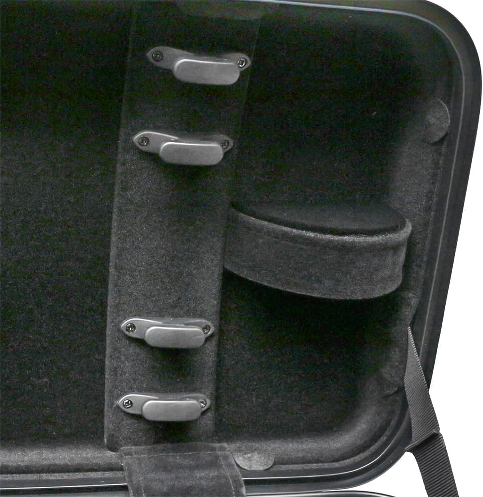 Violin case 4/4 Full size High strength Carbon fiber hard shell Durable handles Internal storage with Backpack straps Music Sheet bag (Blue with Lock)