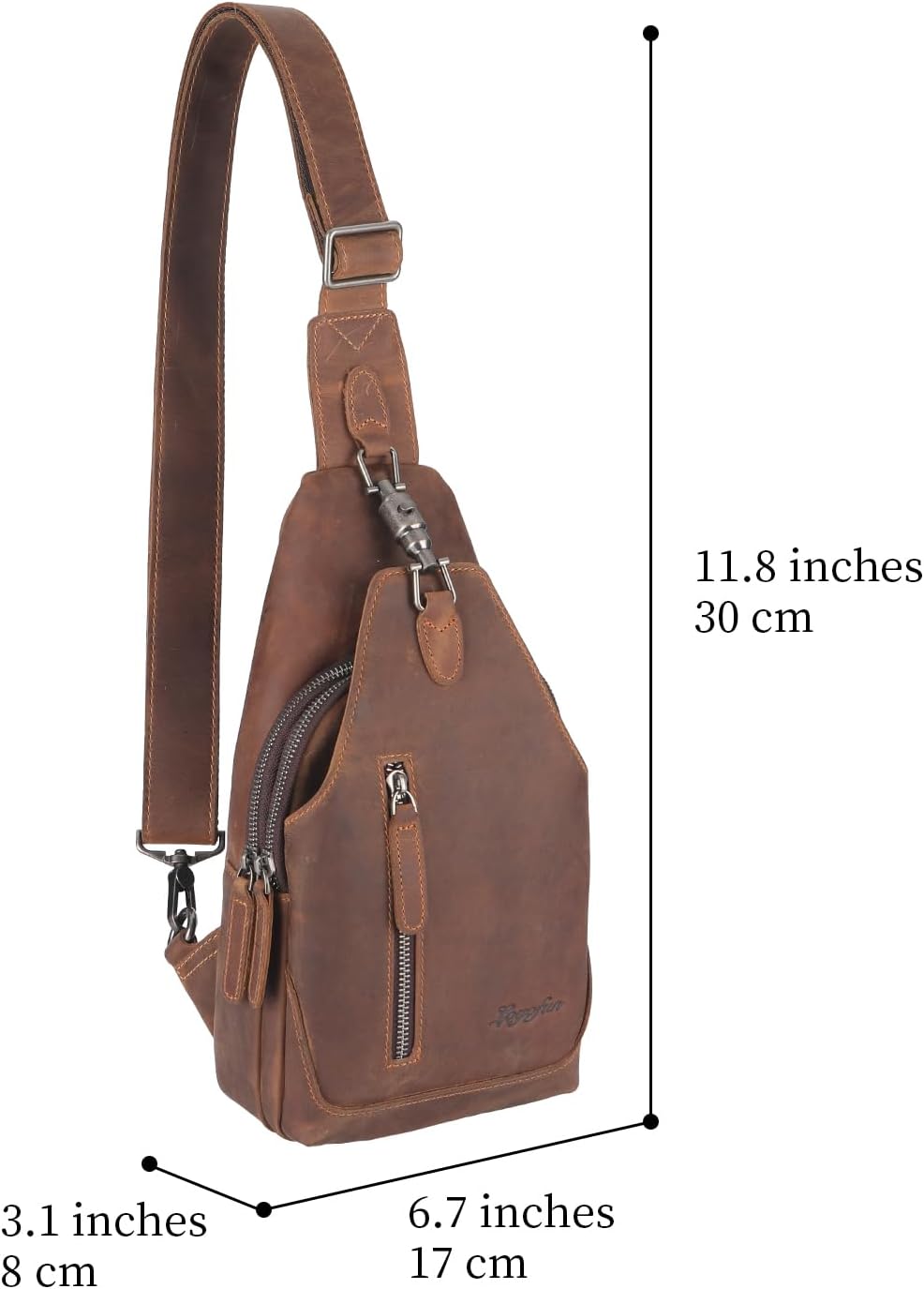 Genuine Leather Sling Bag for Men and Women Chest Pack Purse Crossbody Shoulder Bag Sling Backpack