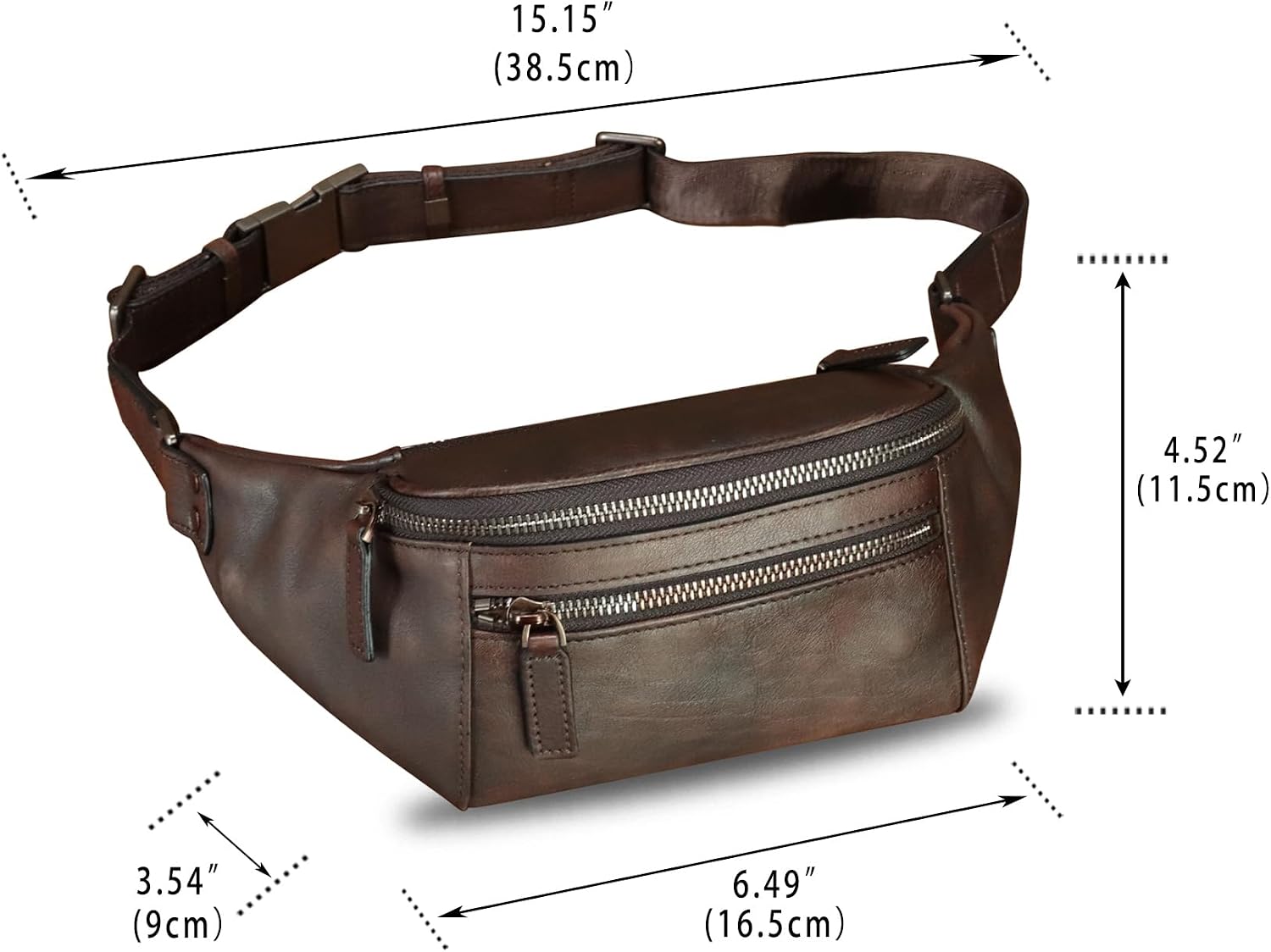 Genuine Leather Fanny Pack for Women and Men Vintage Real Leather Waist Bag Hip Bum Crossbody Sling Bags (Coffee)