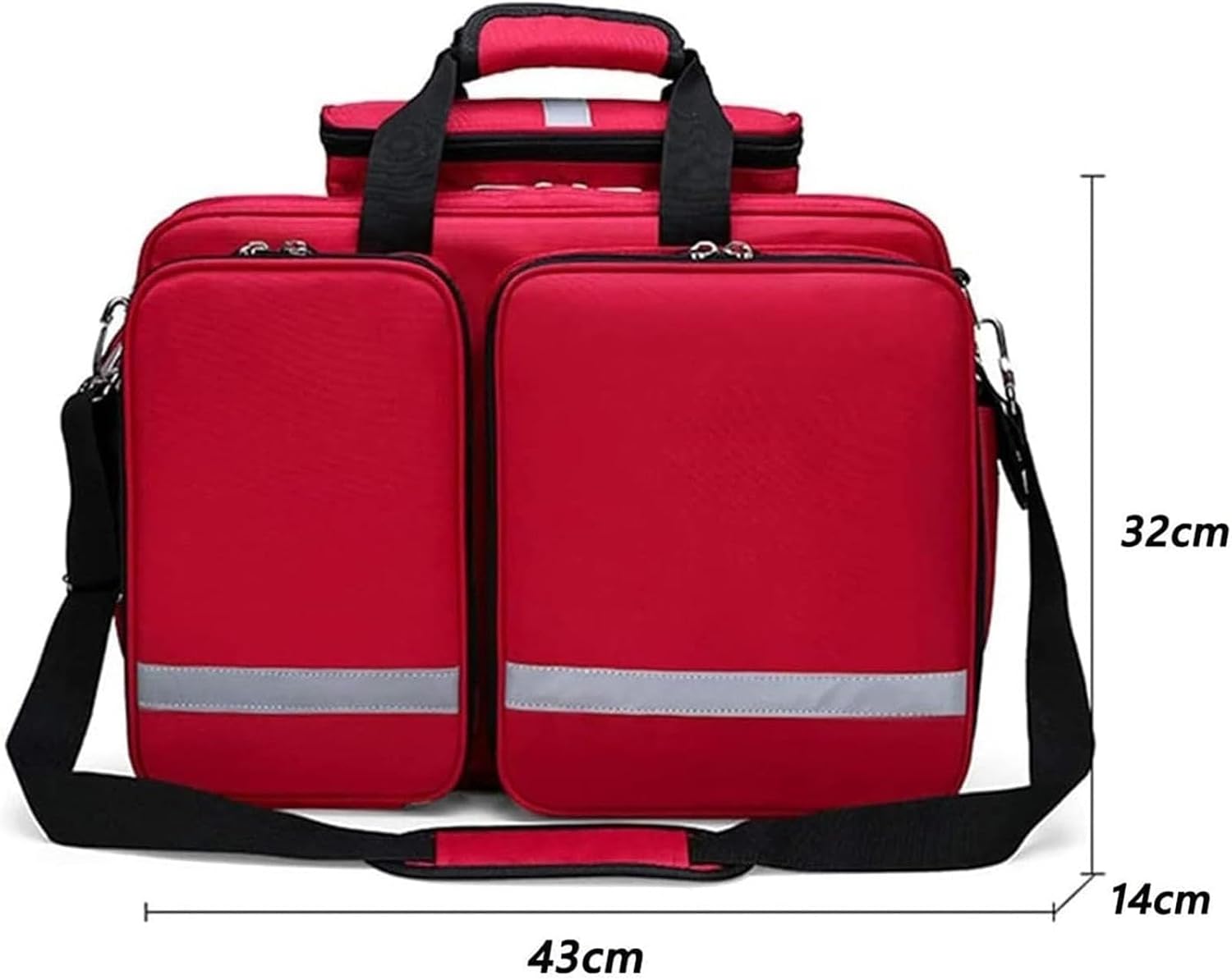 Portable First Aid Kit Bag, Professional Large Capacity Trolley with Wheelsmergency Responder,Trauma with Compartments Removable,for EMT, EMS, Paramedics(Blue)