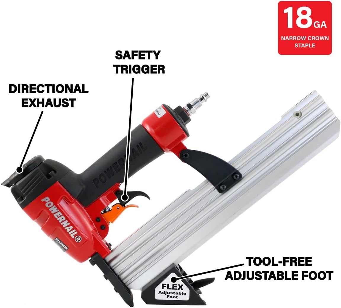 Powernail 1845F Pneumatic Trigger-Pull 18 Gauge Flooring Stapler for Engineered and Laminate