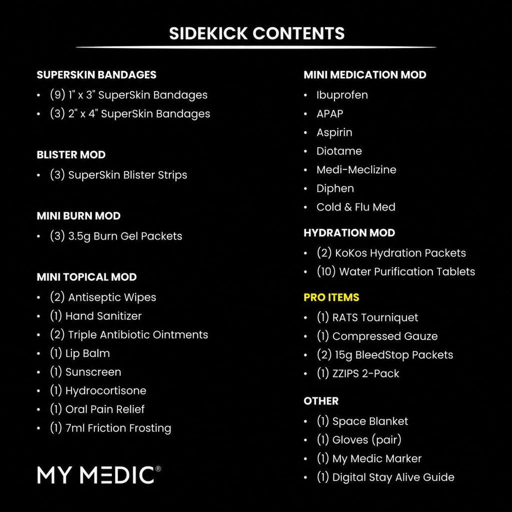 My Medic Sidekick Pro - Camping Hiking and Backpacking First Aid Kit - 70 Items with Tourniquet - HSA and FSA Eligible - Small Ifak Great for Travel or Motorcycle - Portable Emergency Kit – Red