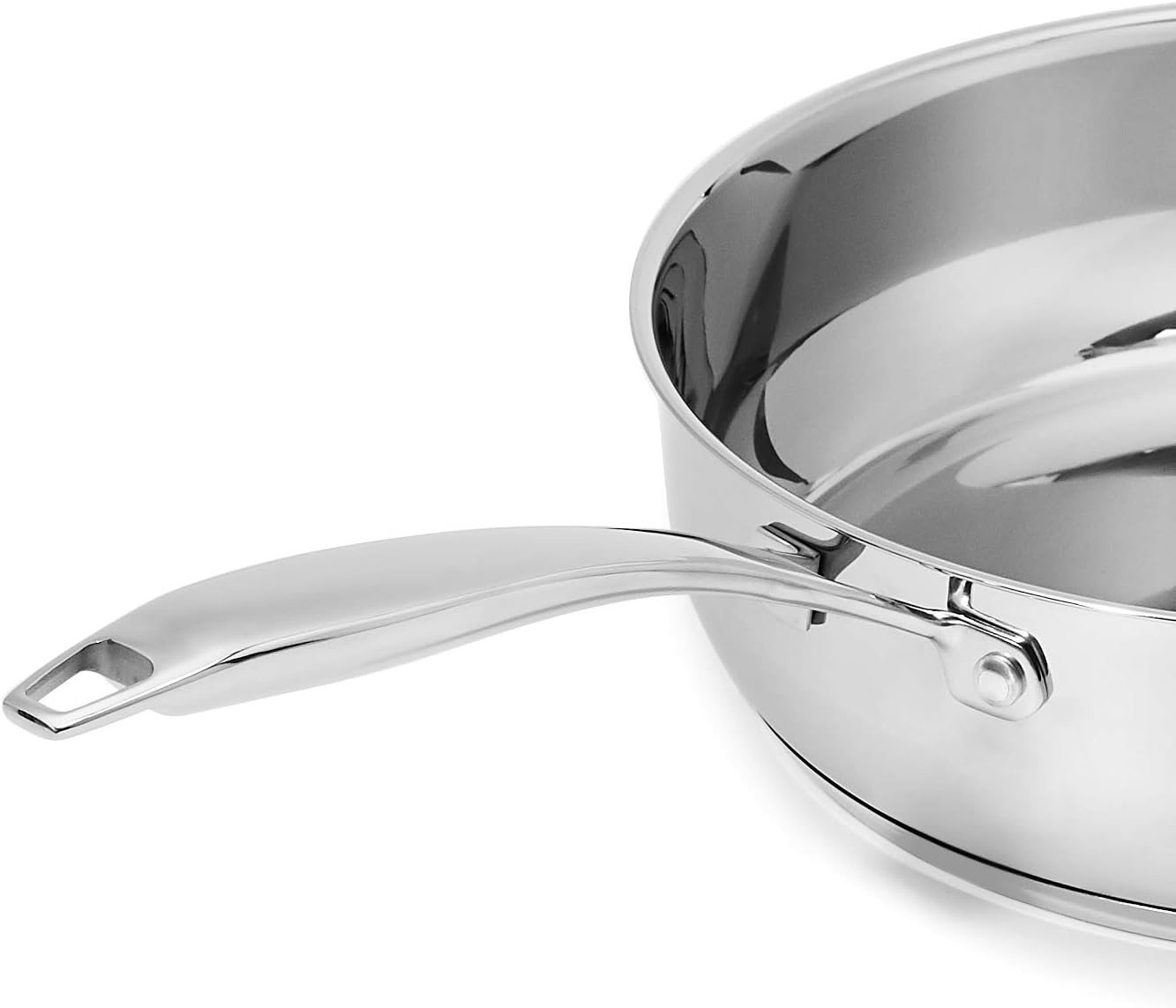 Amazon Basics Stainless Steel Cookware 11-Piece Set, Oven Safe, Induction-Ready, Even Heating, Non Toxic, Stay-Cool Handles, Pots and Pans, All Stovetops, Glass Lids, Silver