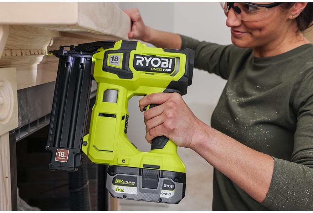 RYOBI ONE+ HP 18V 18-Gauge Brushless Cordless AirStrike Brad Nailer P322 (Tool Only) (Renewed)