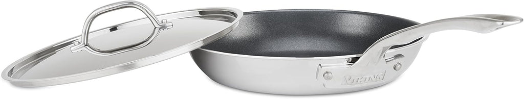 Viking 3-Ply Stainless Steel Nonstick Fry Pan, 10 Inch with Lid
