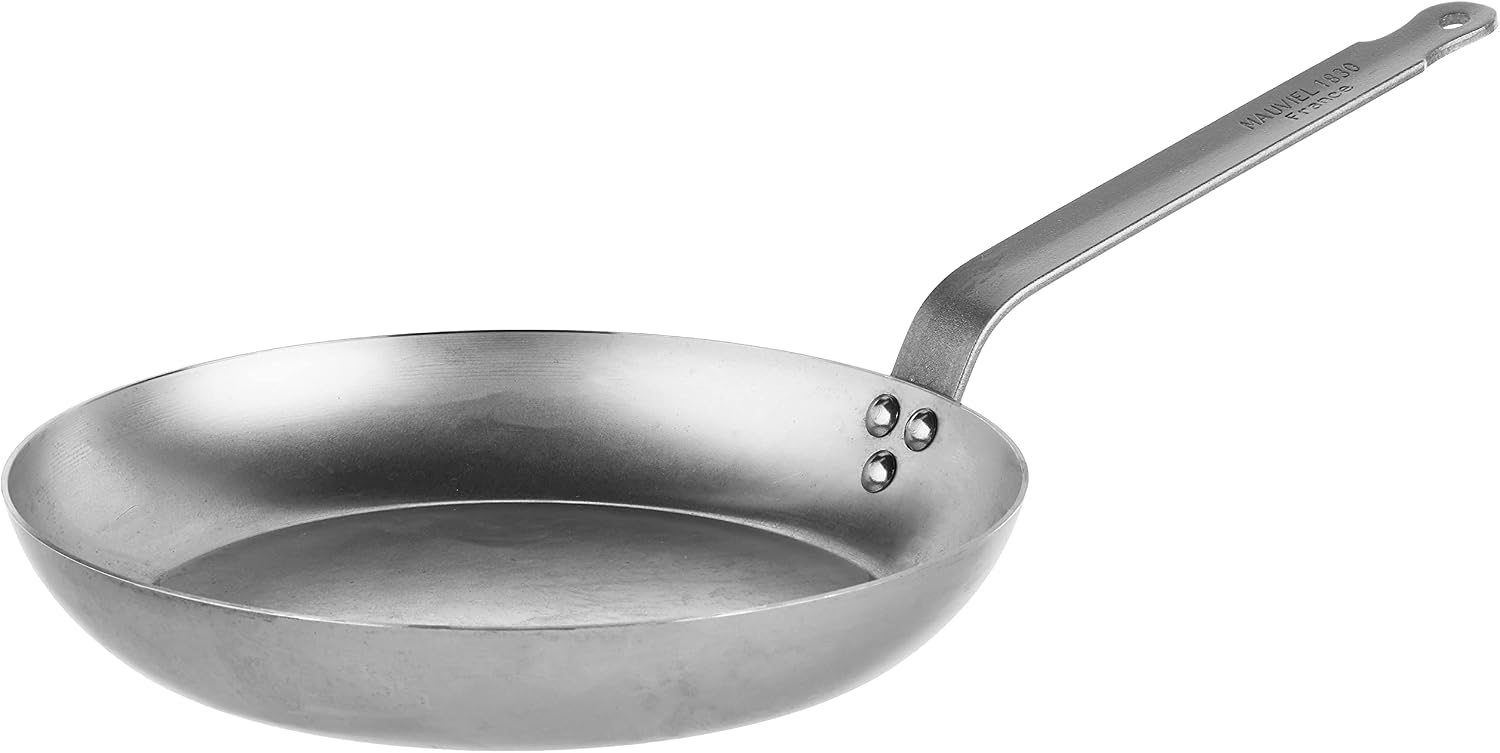 Mauviel M'Steel Black Carbon Natural Nonstick Frying Pan With Iron Handle, 11-in, Suitable For All Cooking Surfaces, Made in France