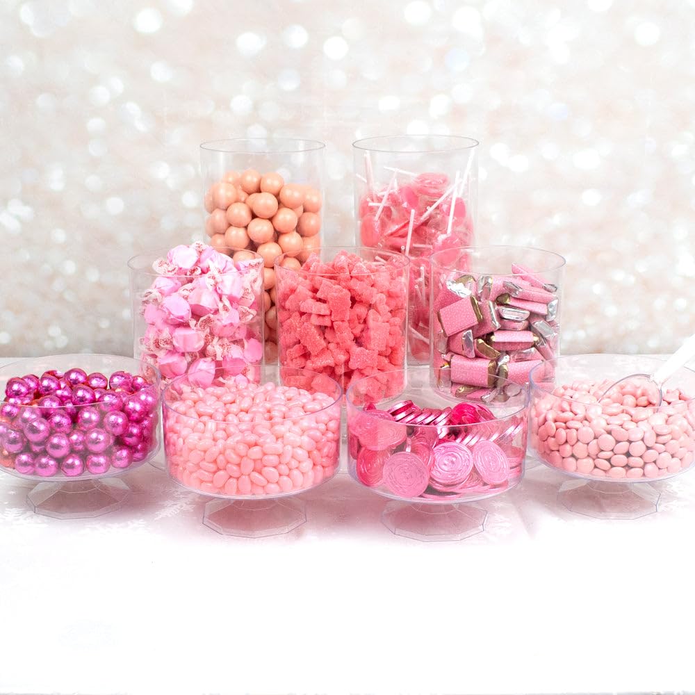 Pink Deluxe Bulk Candy Buffet Mix Including Chocolates, Jelly Beans, Gummies, Lollipops & More Assorted Treats - Ideal For Dessert Tables And Party Displays (12.3lbs)