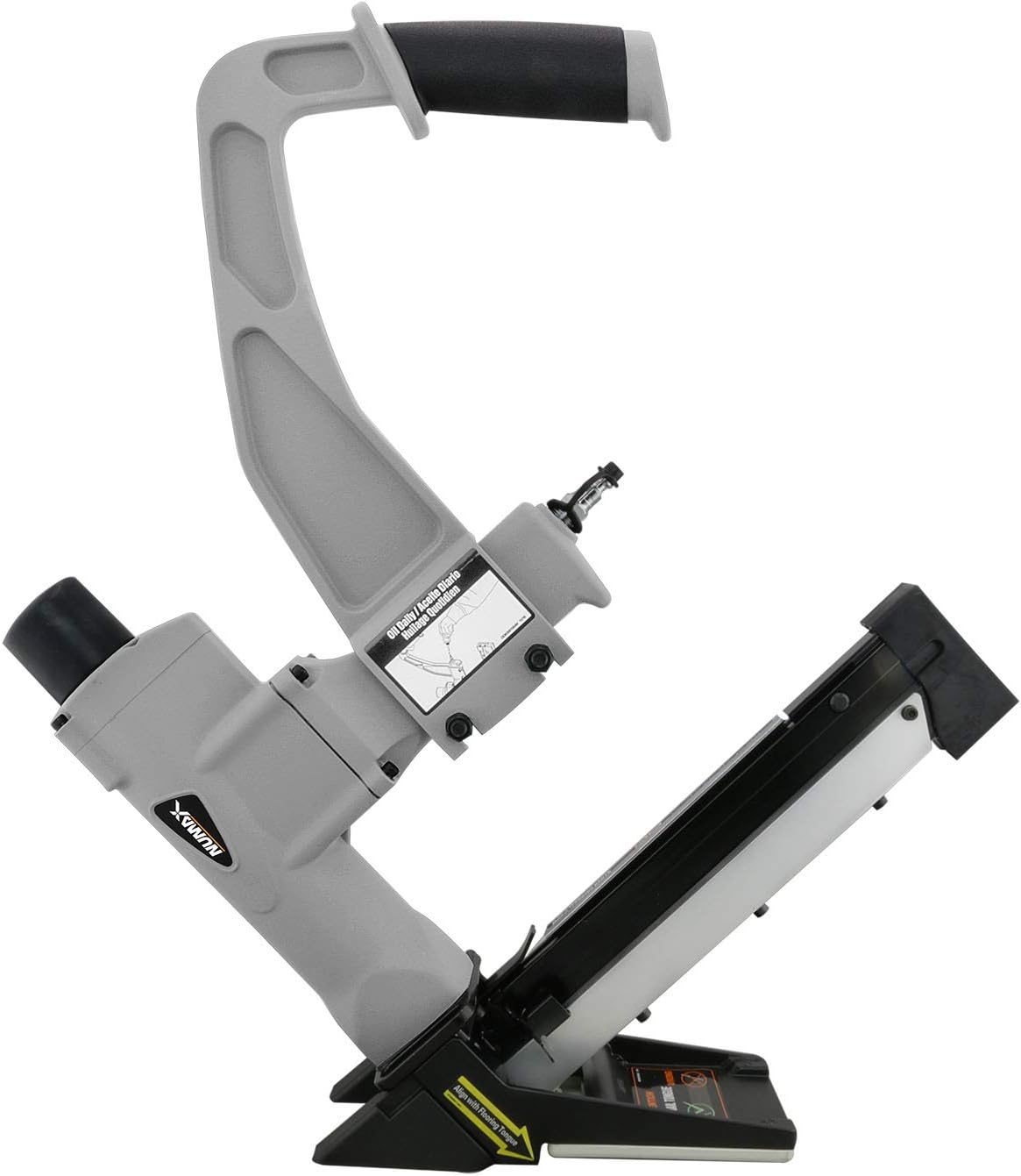 NuMax SFL618 Pneumatic 3-in-1 15.5-Gauge and 16-Gauge 2' Flooring Nailer / Stapler with Flooring Mallet and Interchangeable Base Plates