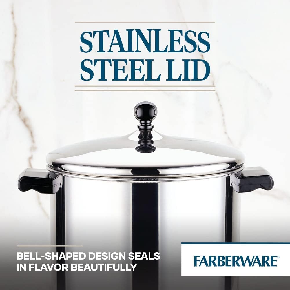 Farberware Classic Series Nonstick Stainless Steel Cookware Set, Pots and Pans Set, 15-Piece