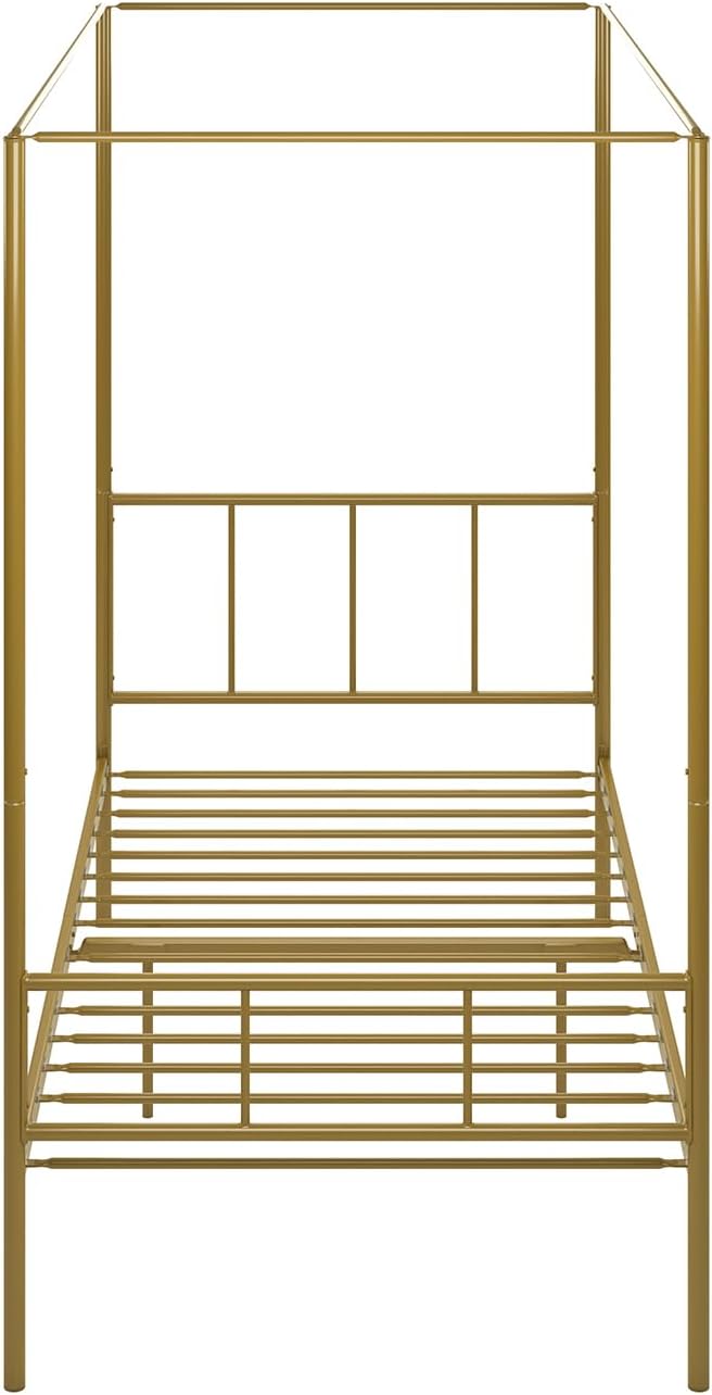 Novogratz Marion Canopy Bed Frame, Gold, Twin