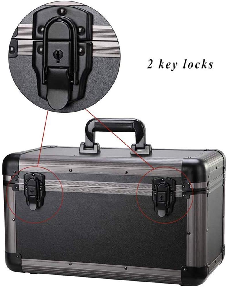 Portable First Aid Box Lockable 2 Layer Case Medicine Storage Aluminum kit Bag Large Adjustable Shoulder Strap