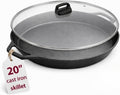 Large Cast Iron Skillet 20 Inch with Lid, Pre Seasoned Cast Iron Skillet for Cooking & Frying – XL Heavy Duty Pan with Dual Handles and – Ideal for Grill, Oven, Stove, Campfire Use