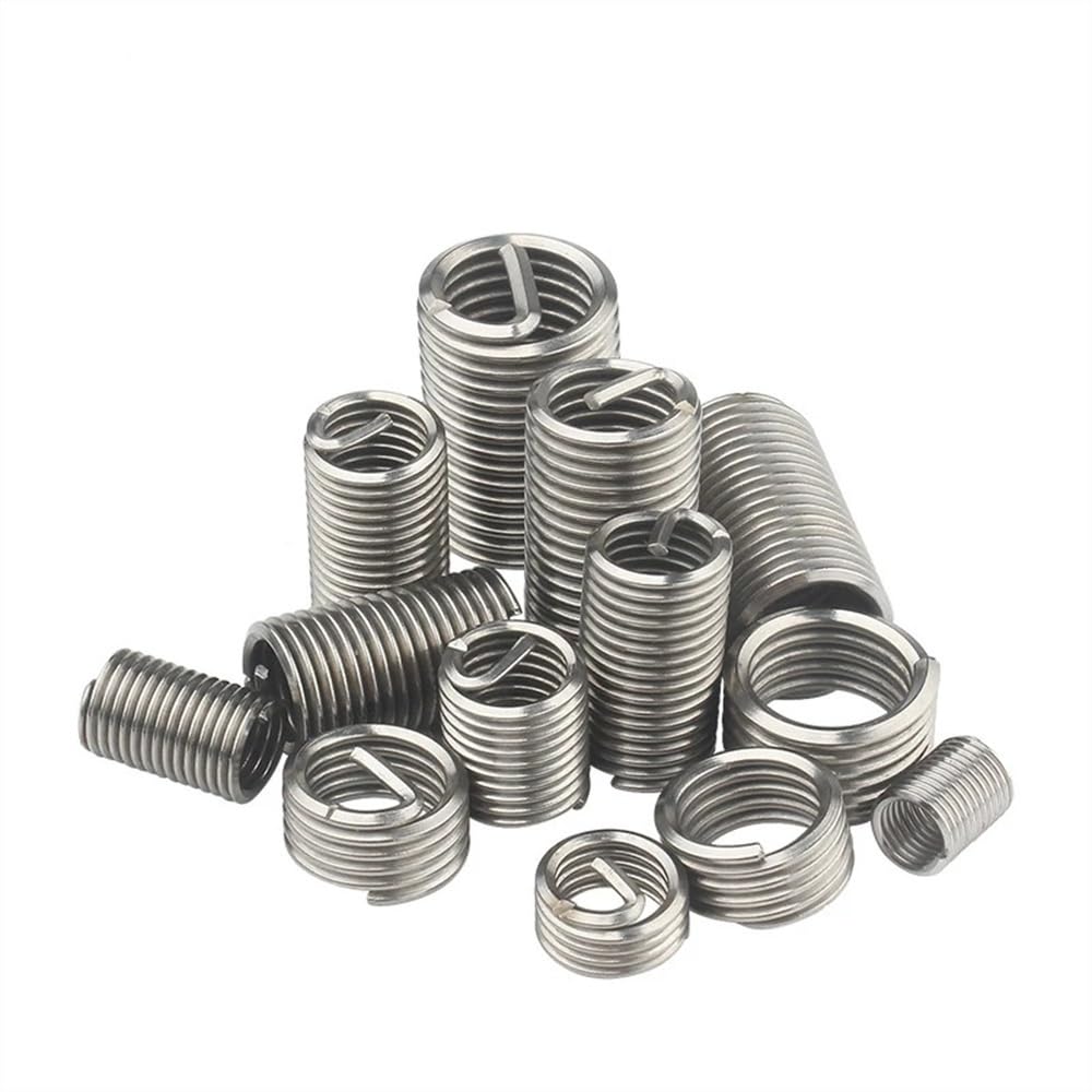 50Pcs Stainless Steel Wire Thread Inserts M6-M18 | Screw Bushing for Thread Repair | Durable 304 Stainless Steel(M16x1.5x2D)