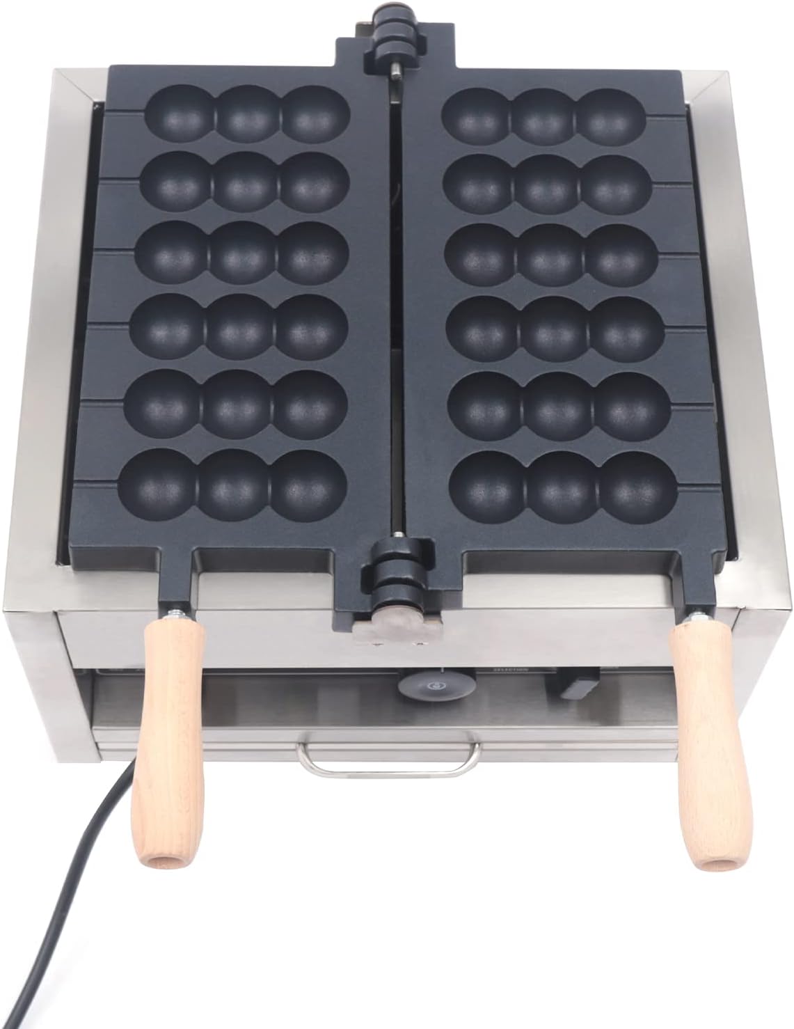 Commercial Electric Bubble Skewer Waffle Ball Machine, 1400W 6-Grid Nonstick Waffle Balls Maker, New Belgium Waffle Ball Stick Maker for Restaurant Bakeries Snack Bar Home