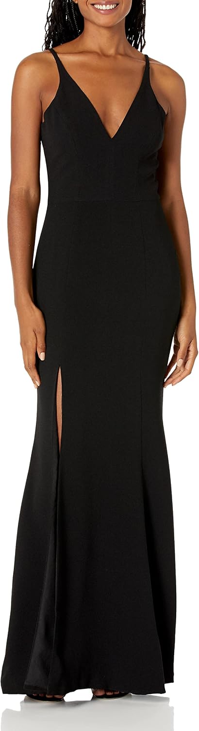 Iris Spaghetti Strap Plunging Long Dress