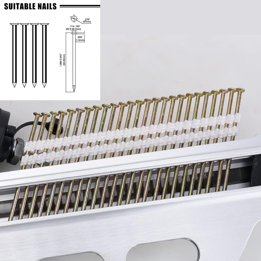 AEROPRO TOOLS Pneumatic Framing Nailer RHF9021, 21 Degree plastic collated nails from 2-Inch to 3-1/2-Inch With Toolless Depth Adjust,No Mar Tip and Rafter Hook
