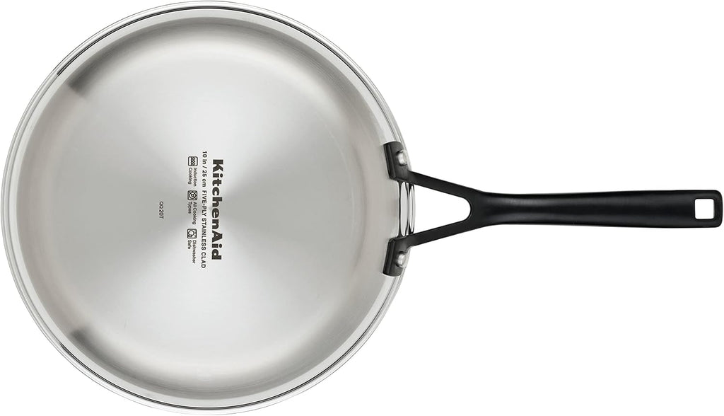 KitchenAid 30051 5-Ply Clad Polished Stainless Steel Frying Pan Set/Skillets, 8.25 Inch and 10 Inch - Polished Stainless Steel