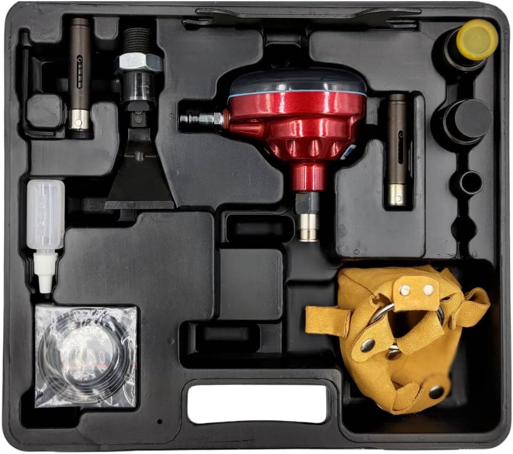 WeKEN Pneumatic Nail Gun Kit, Lightweight Aluminum Design with Interchangeable Heads, Leather Storage Bag, CE Certified, 14.5x4.7x12.4 Inches, Perfect for Carpentry, DIY, and Home Renovation