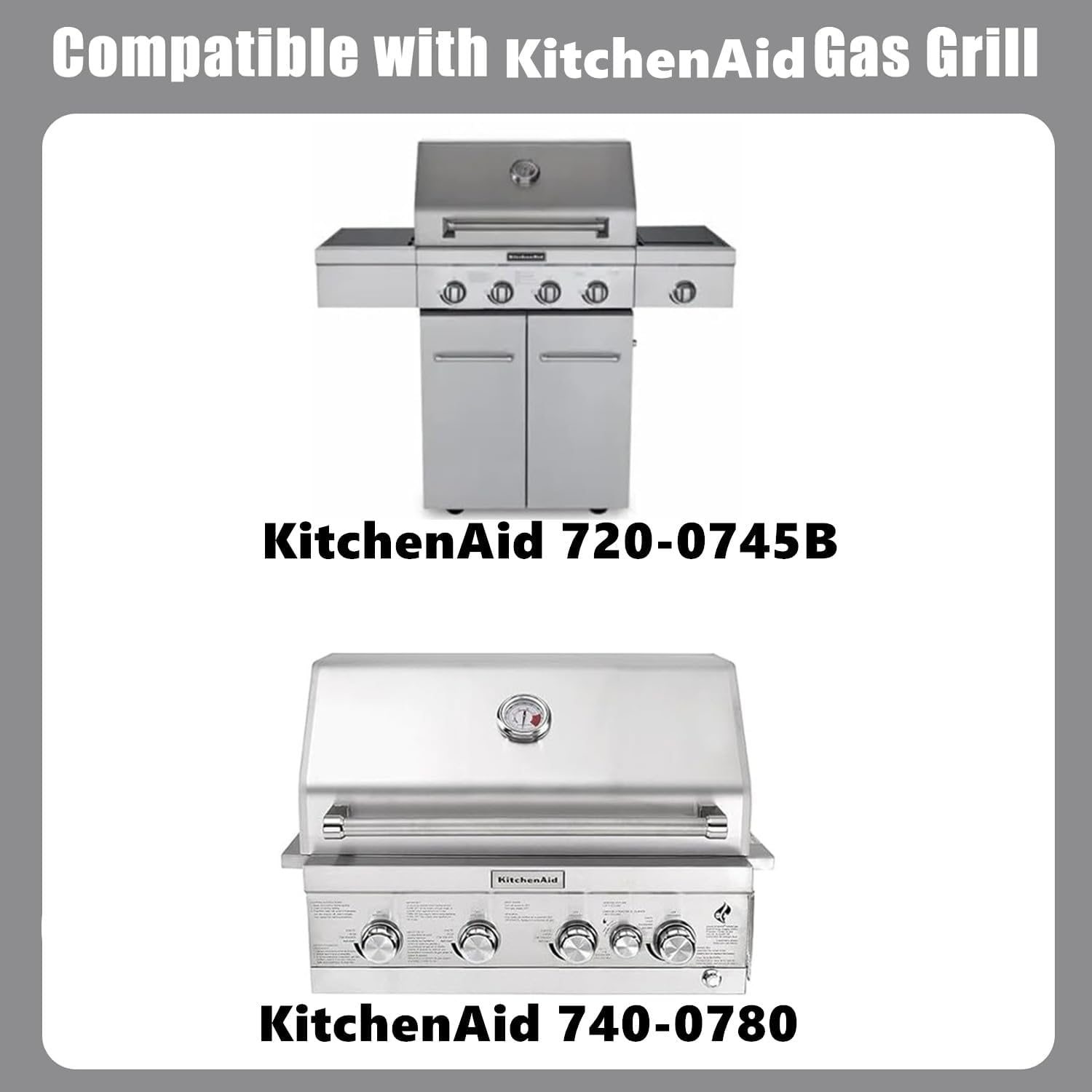 Full Size Griddle with Handles for Kitchen Aid 720-0745D 730-0745, Flat Top Grill Insert Replacement for KitchenAid 730-0745B 730-0745D 720-0819 740-0780, Carbon Steel, Non-stick