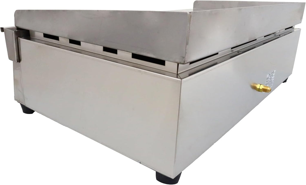 INTBUYING Stainless Steel Commercial Home Gas Grill Griddle Countertop Flat Cooking Griddle Grill LPG 2800Pa with Low Pressure Valve(28.94x16.14inch Hotplate)