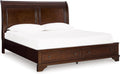 Signature Design by Ashley Trellington Traditional King Sleigh Storage Bed, Foundation or Box Spring Not Needed, Dark Brown